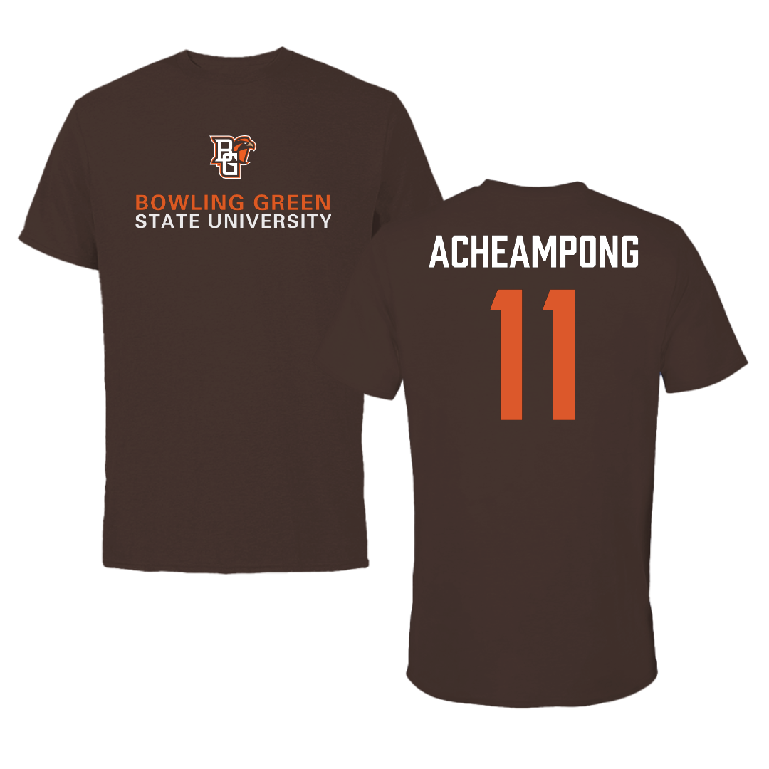Bowling Green State University Football Brown Tee - #11 Collins Acheampong