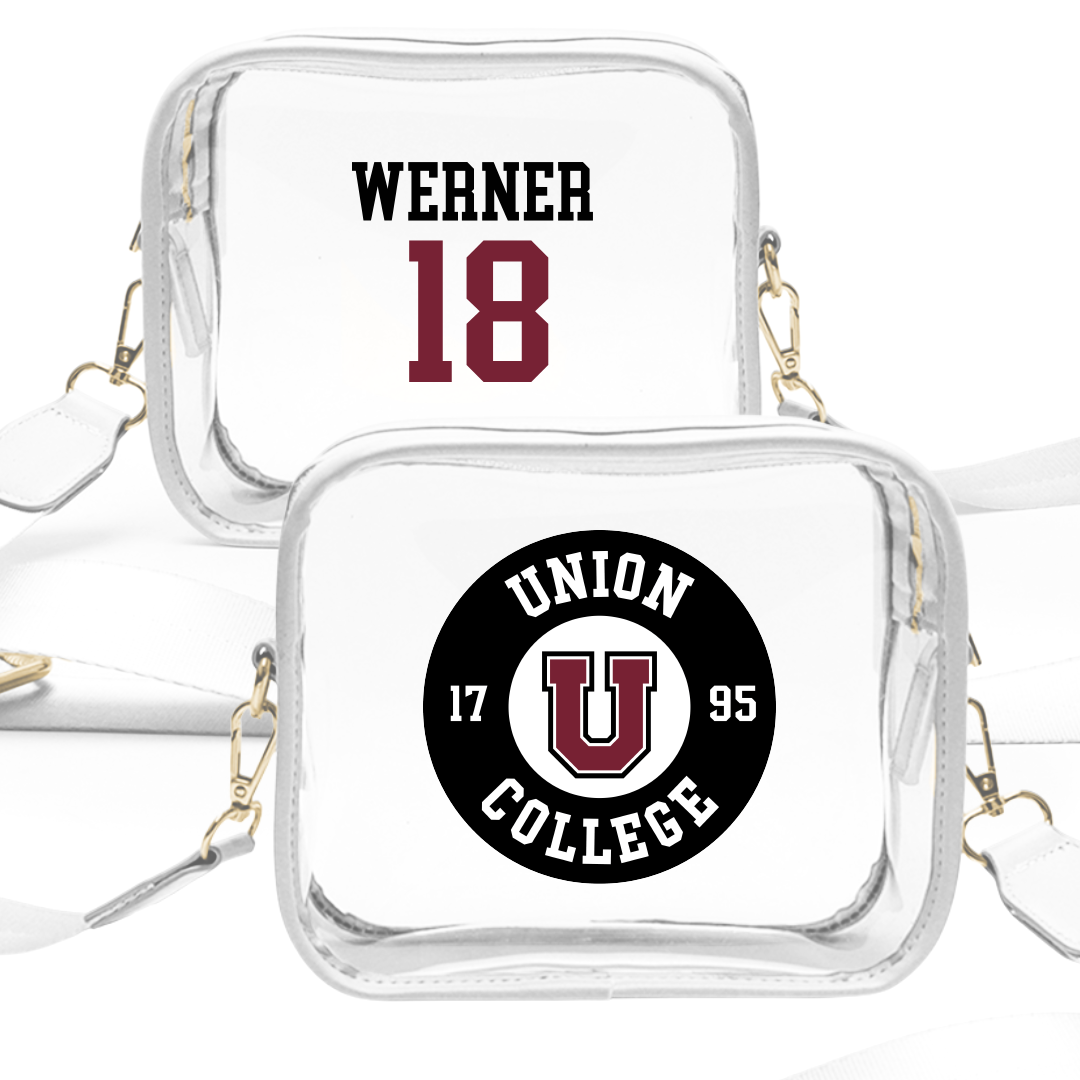 Union College Softball White Clear Stadium Bag - #18 Elizabeth Werner