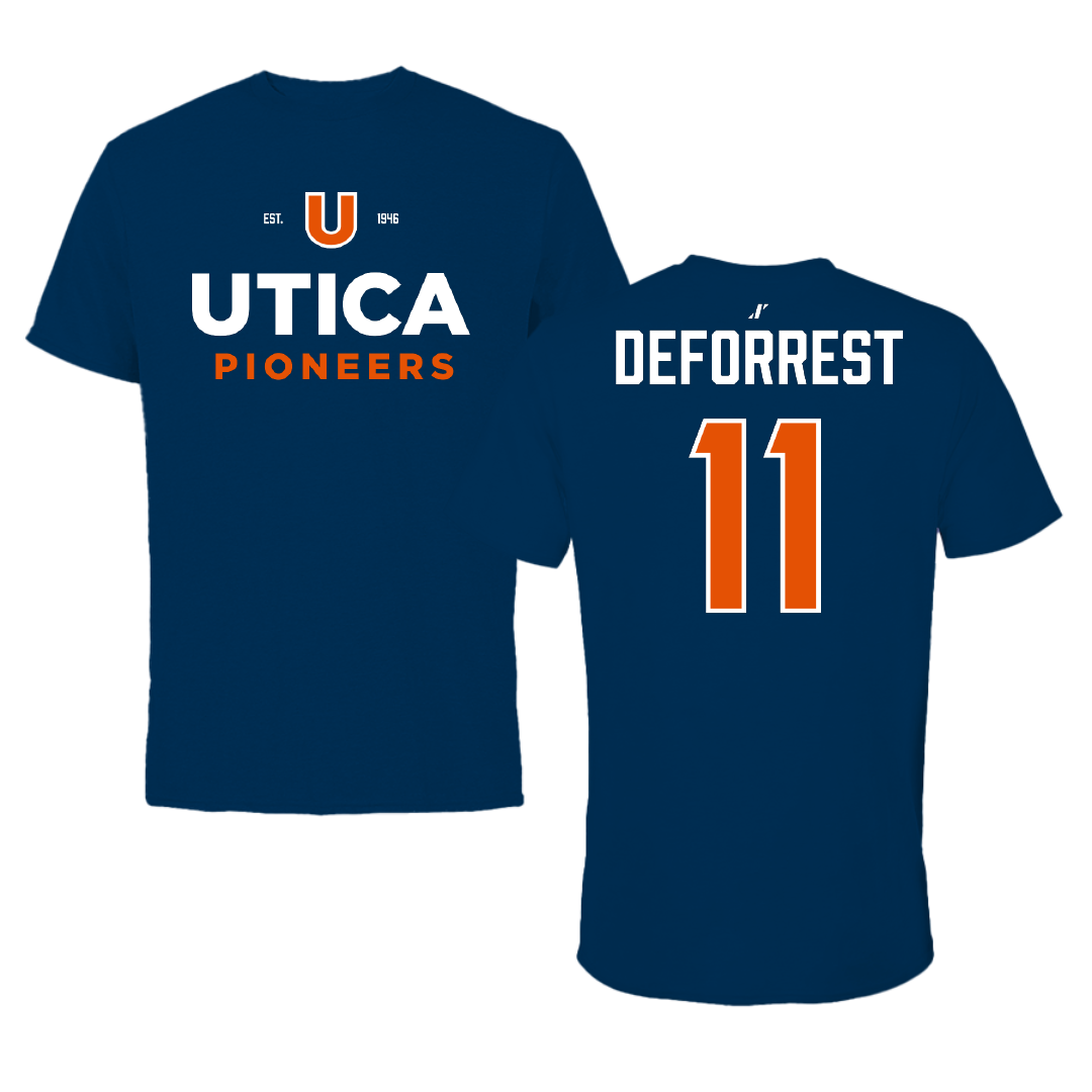 Utica University Football Navy General Performance Tee - #11 Nicholas DeForrest