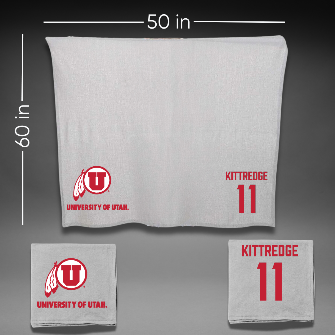 University of Utah Baseball Gray Blanket - #11 Ryan Kittredge