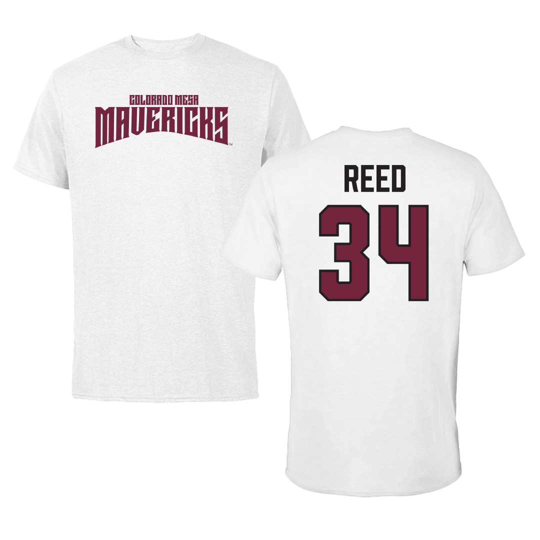 Colorado Mesa University Football White Classic Performance Tee - #34 La'Markus Reed