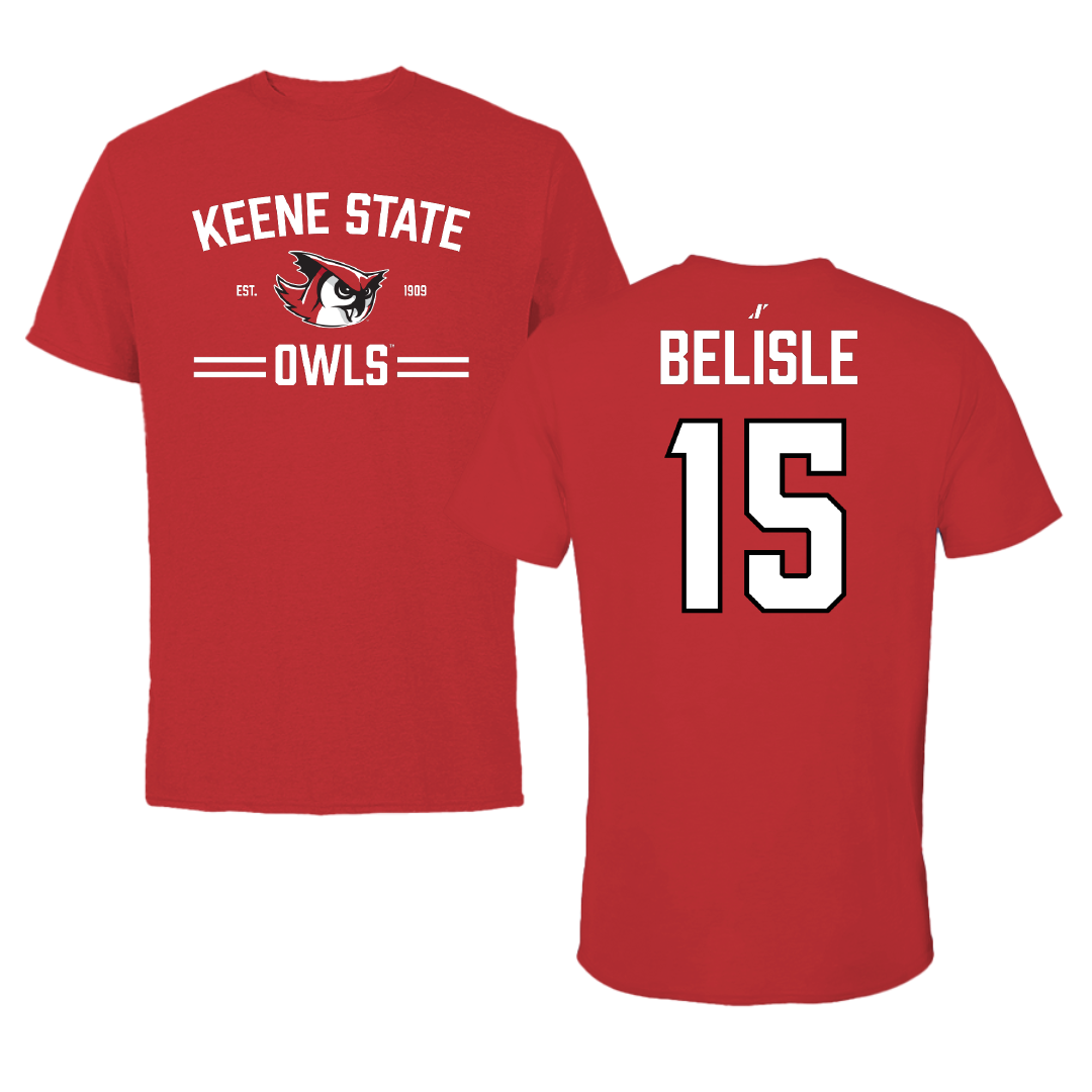 Keene State College Soccer Red General Performance Tee - #15 Luke Belisle