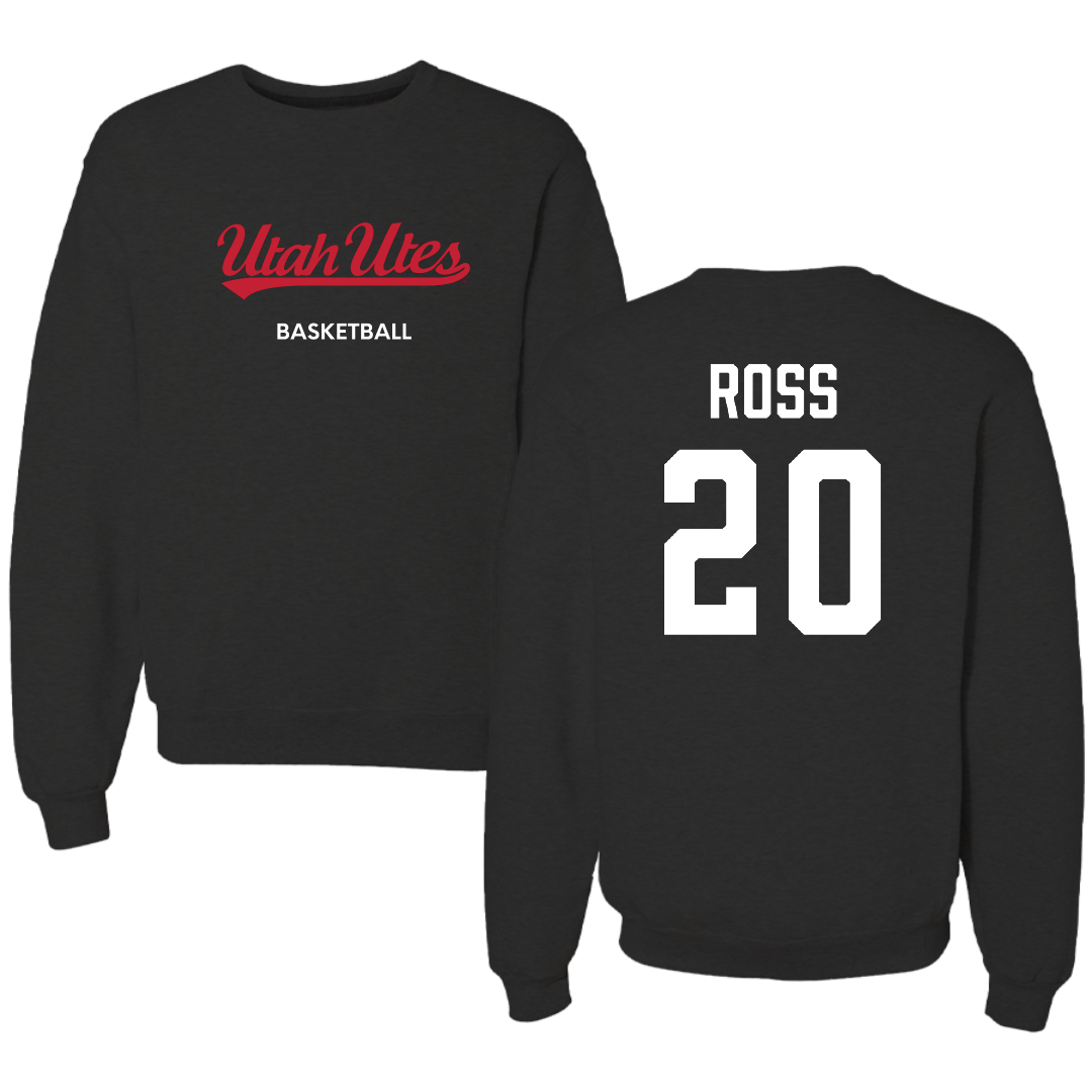 University of Utah Basketball (W) Black Crewneck - #20 Reese Ross