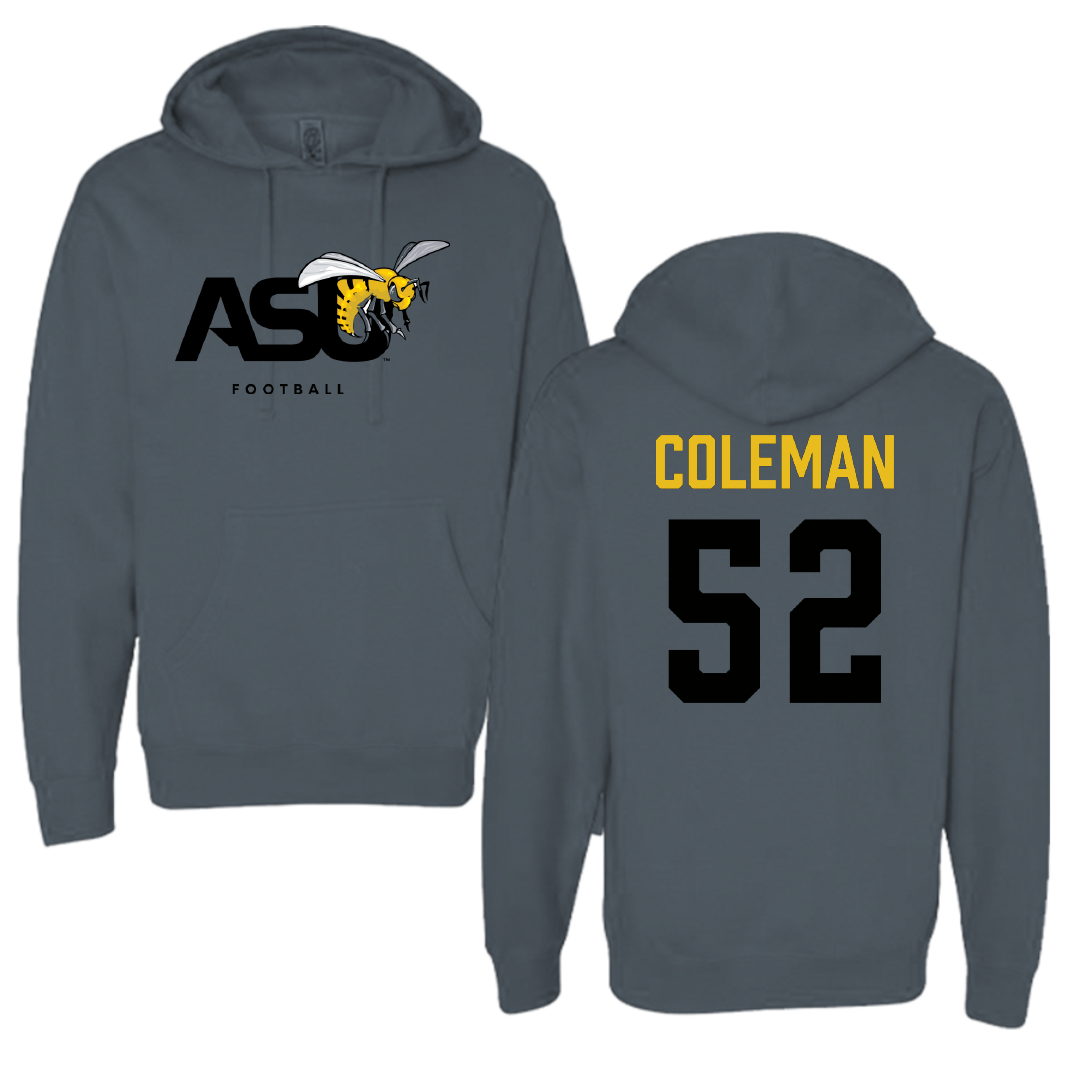 Alabama State University Football Dark Gray Hoodie - #52 Camden Coleman