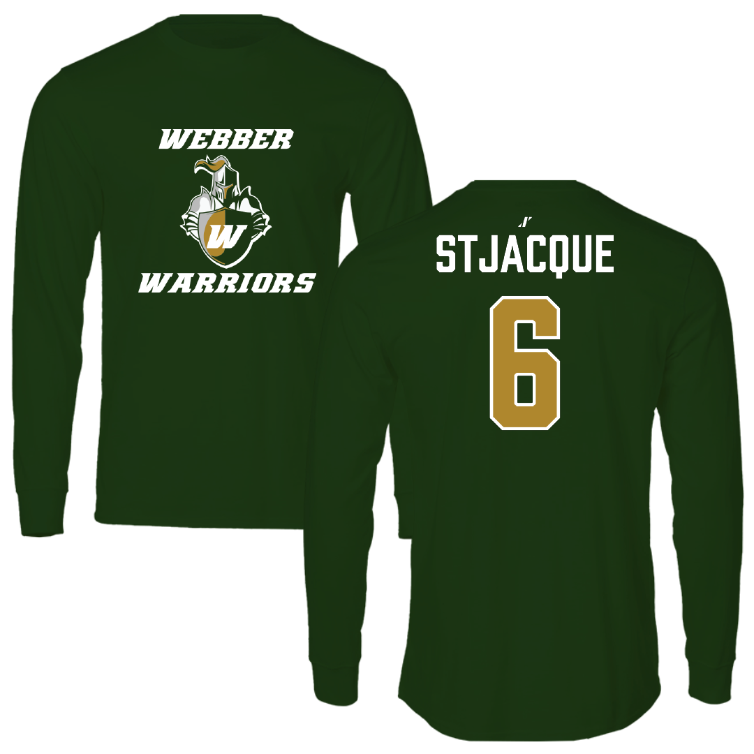 Webber International University Football Forest Green Long Sleeve - #6 John Stjacque