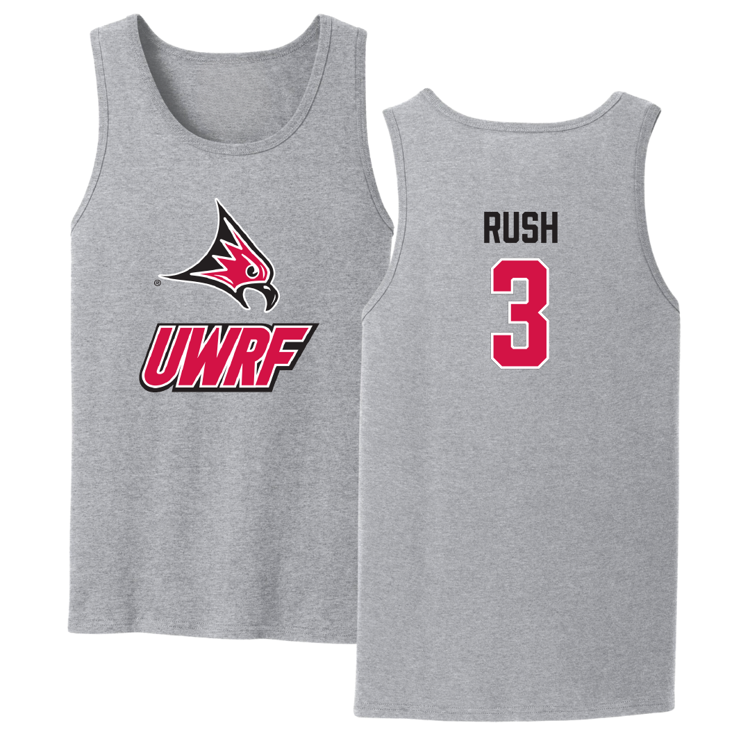 University of Wisconsin-River Falls Football Sport Gray Tank Top - #3 Austin Rush