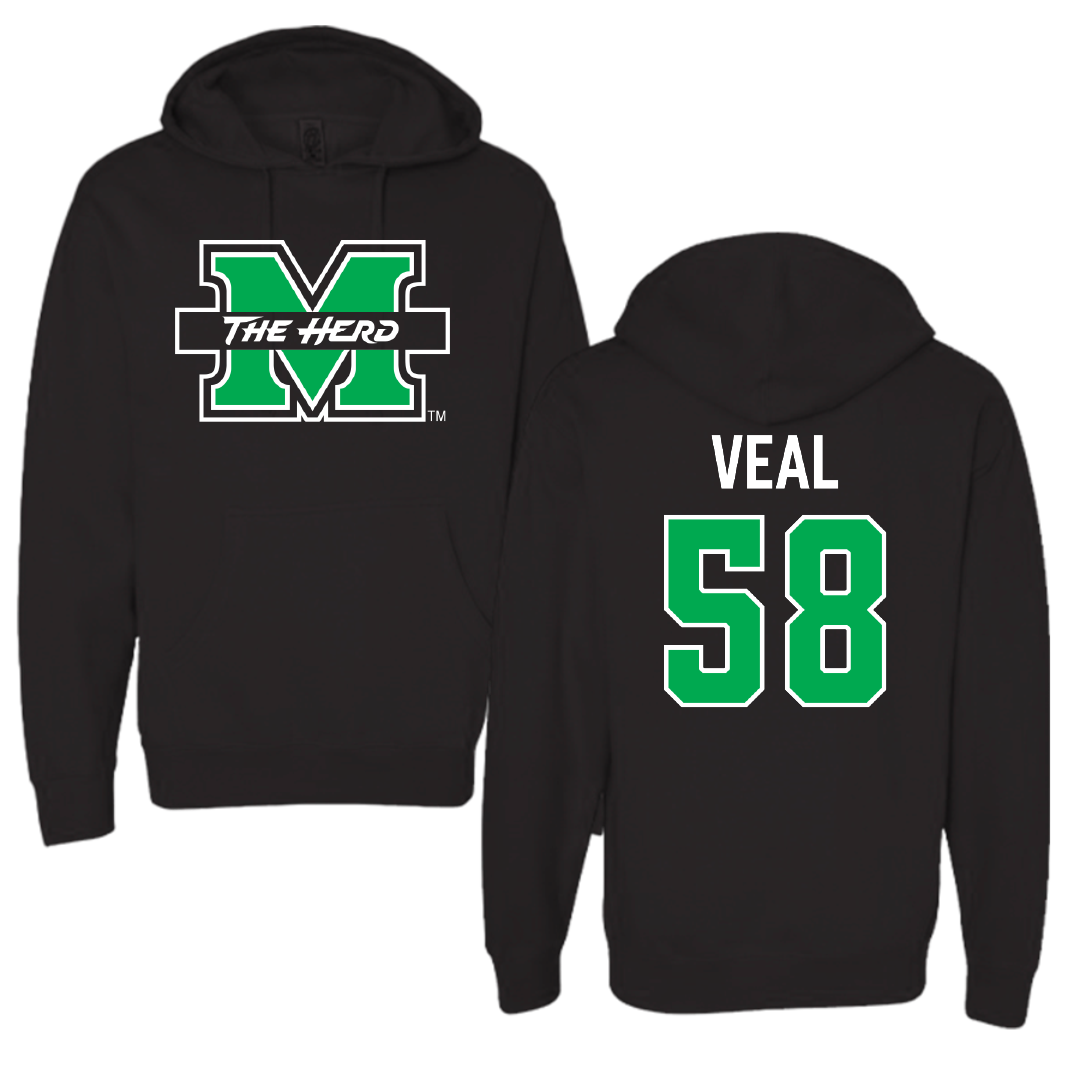 Marshall University Softball Black Hoodie - #58 Maddie Veal