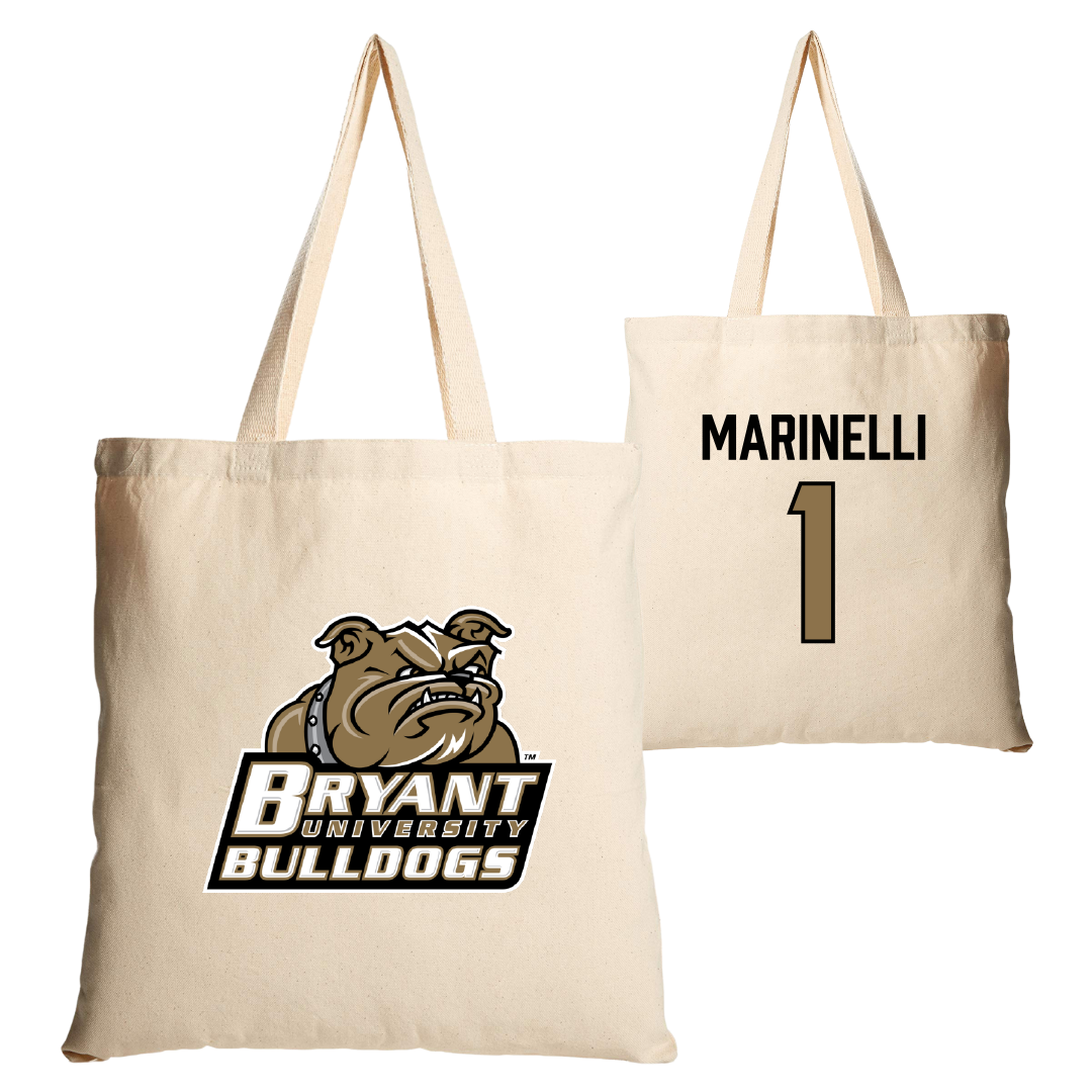 Bryant University Soccer Tan Canvas Tote Bag - #1 Luca Marinelli