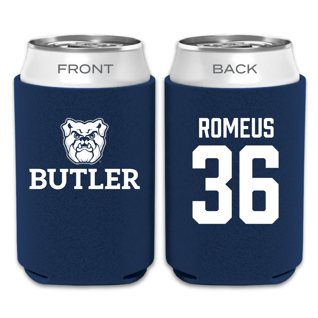 Butler University Football Navy Can Cooler - #36 Elijah Romeus