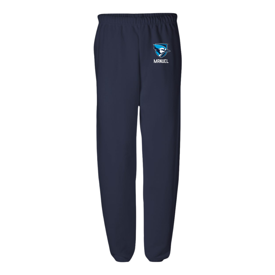 Elmhurst University Football Navy Sweatpants - #78 Javon Manuel