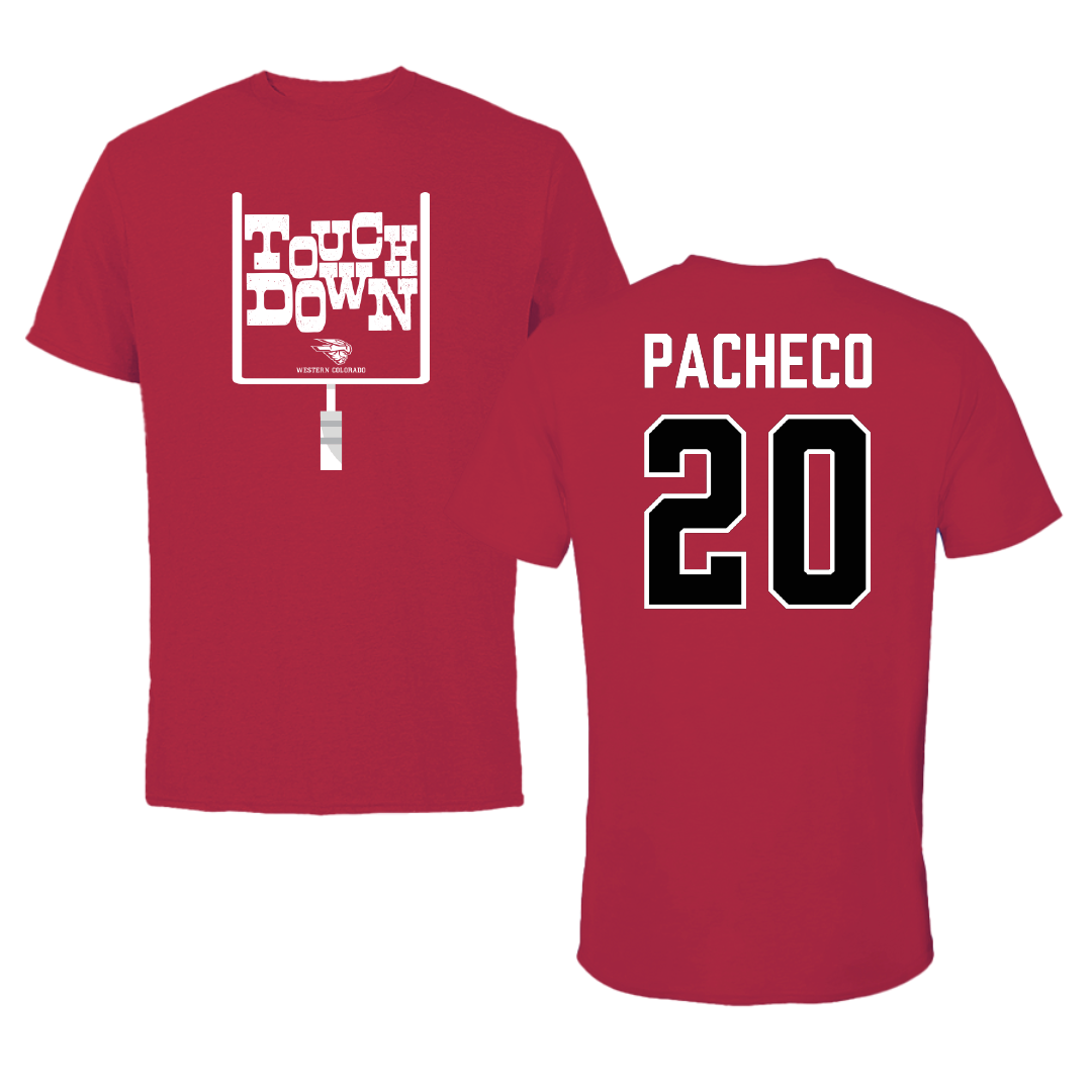 Western Colorado University Football Crimson Touchdown Tee - #20 Ramon Pacheco
