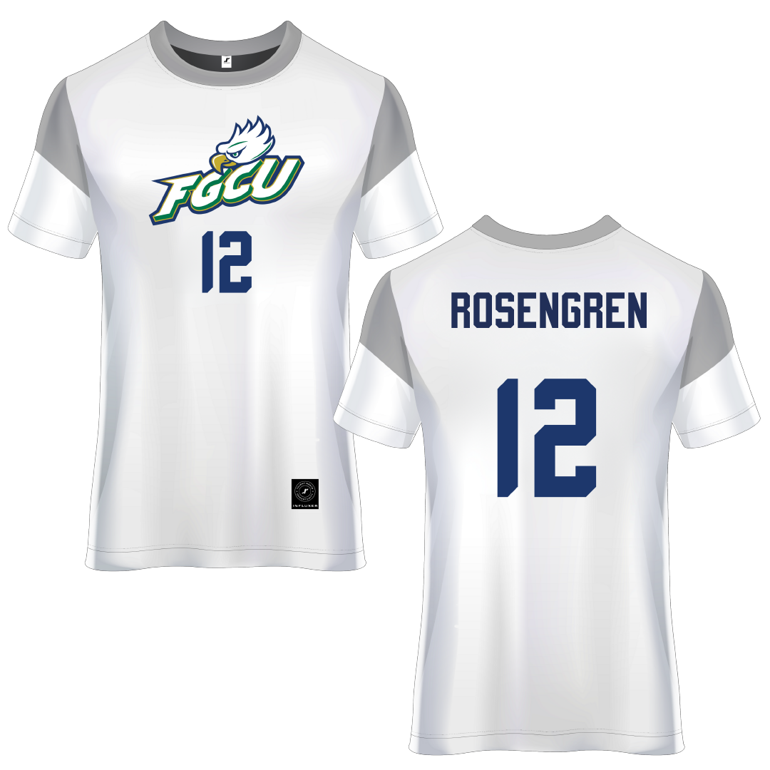 Florida Gulf Coast University White Soccer Jersey - #12 Gustaf Rosengren