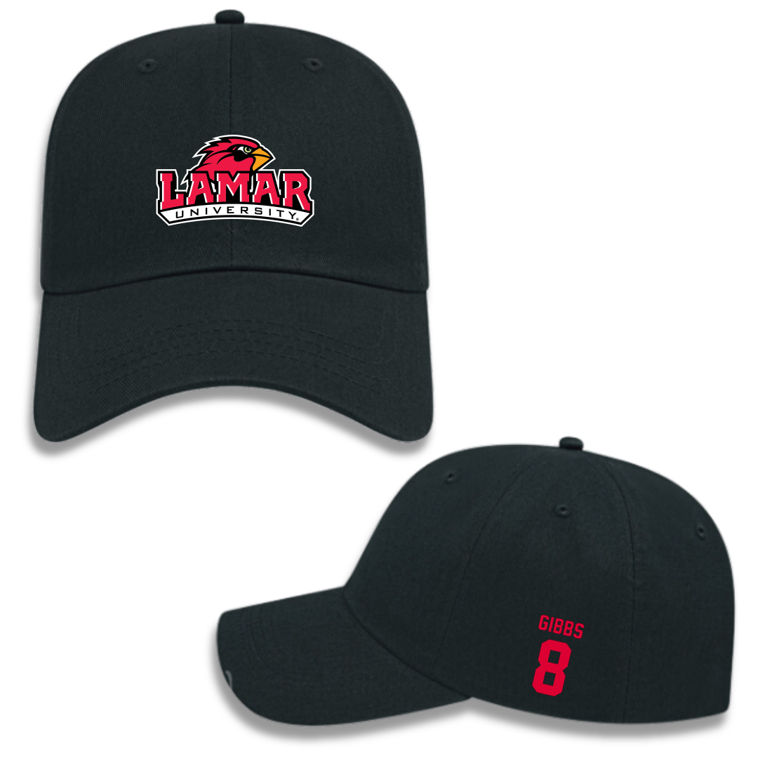 Lamar University Football Black Hat - #8 Devyn Gibbs