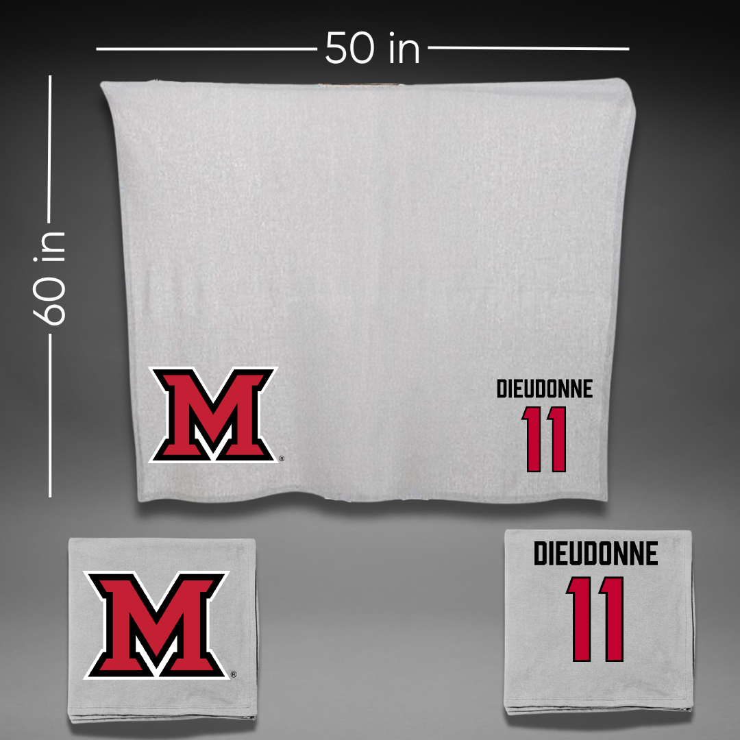 Miami University (Ohio) Softball Gray Blanket - #11 Evey Dieudonne