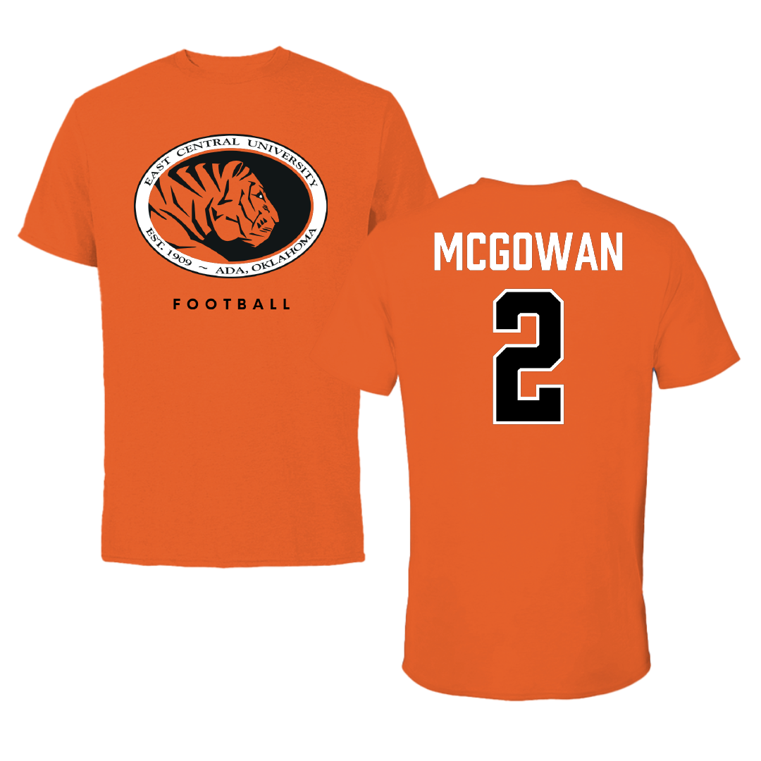 East Central University Football True Orange Tee - #2 Lamarion Mcgowan
