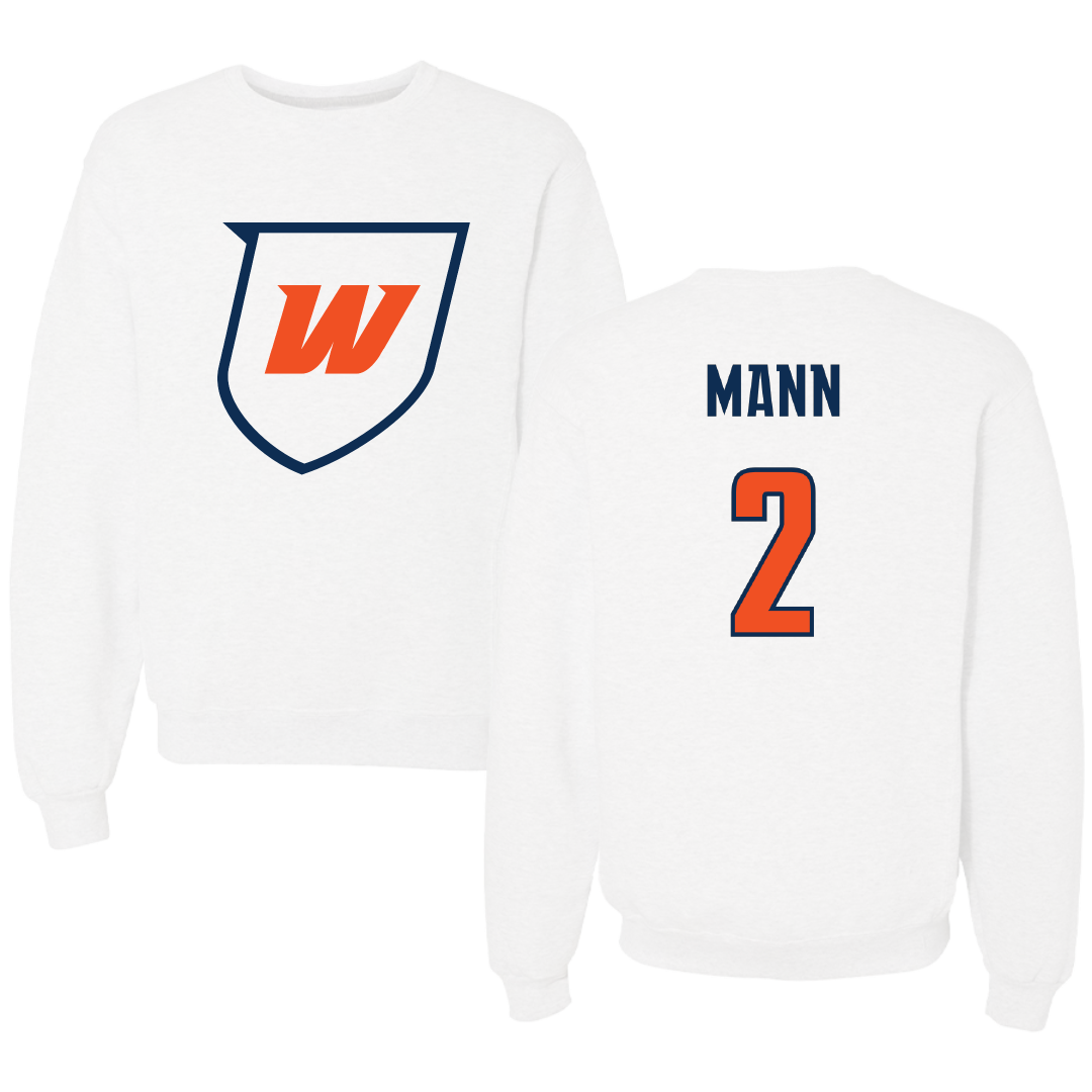Western Connecticut State University Lacrosse (M) White Crewneck - #2 Brady Mann