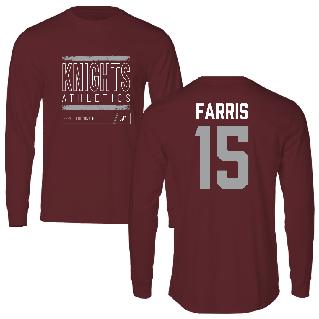 Southern Virginia University Baseball Maroon Dominate Performance Long Sleeve - #15 Ryan Farris
