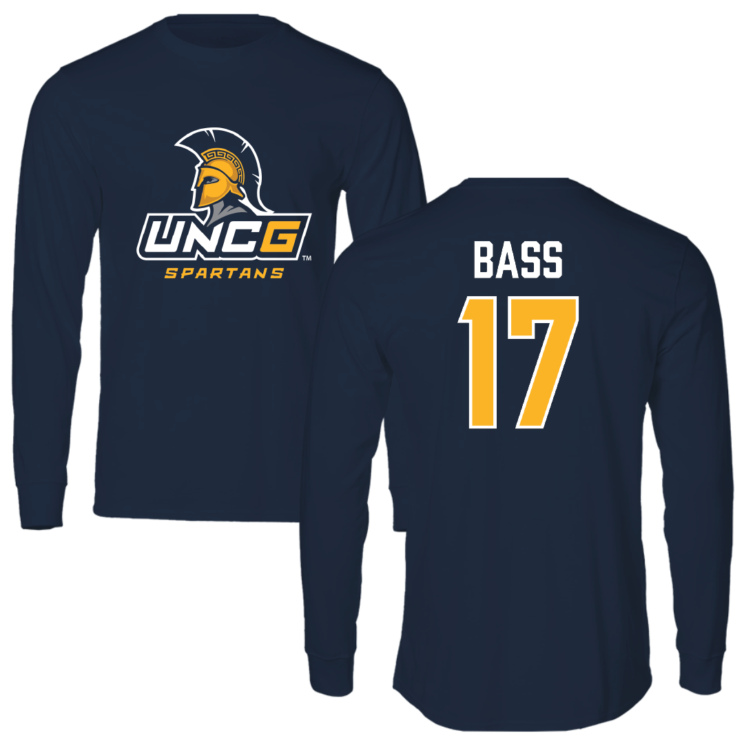 UNC Greensboro Soccer (W) Navy Performance Long Sleeve - #17 Madison Bass