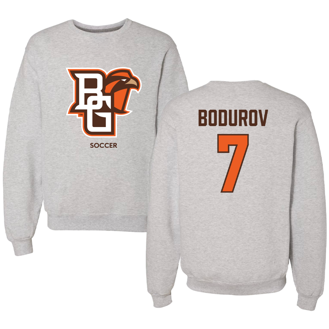 Bowling Green State University Soccer (M) Light Gray Crewneck - #7 Ryko Bodurov