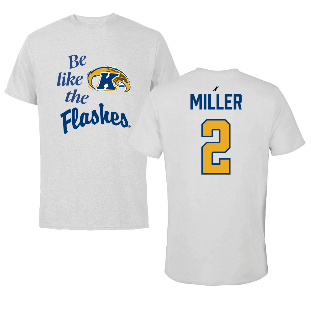 Kent State University Soccer (W) Light Gray Be Like Us Tee - #2 Samantha Miller