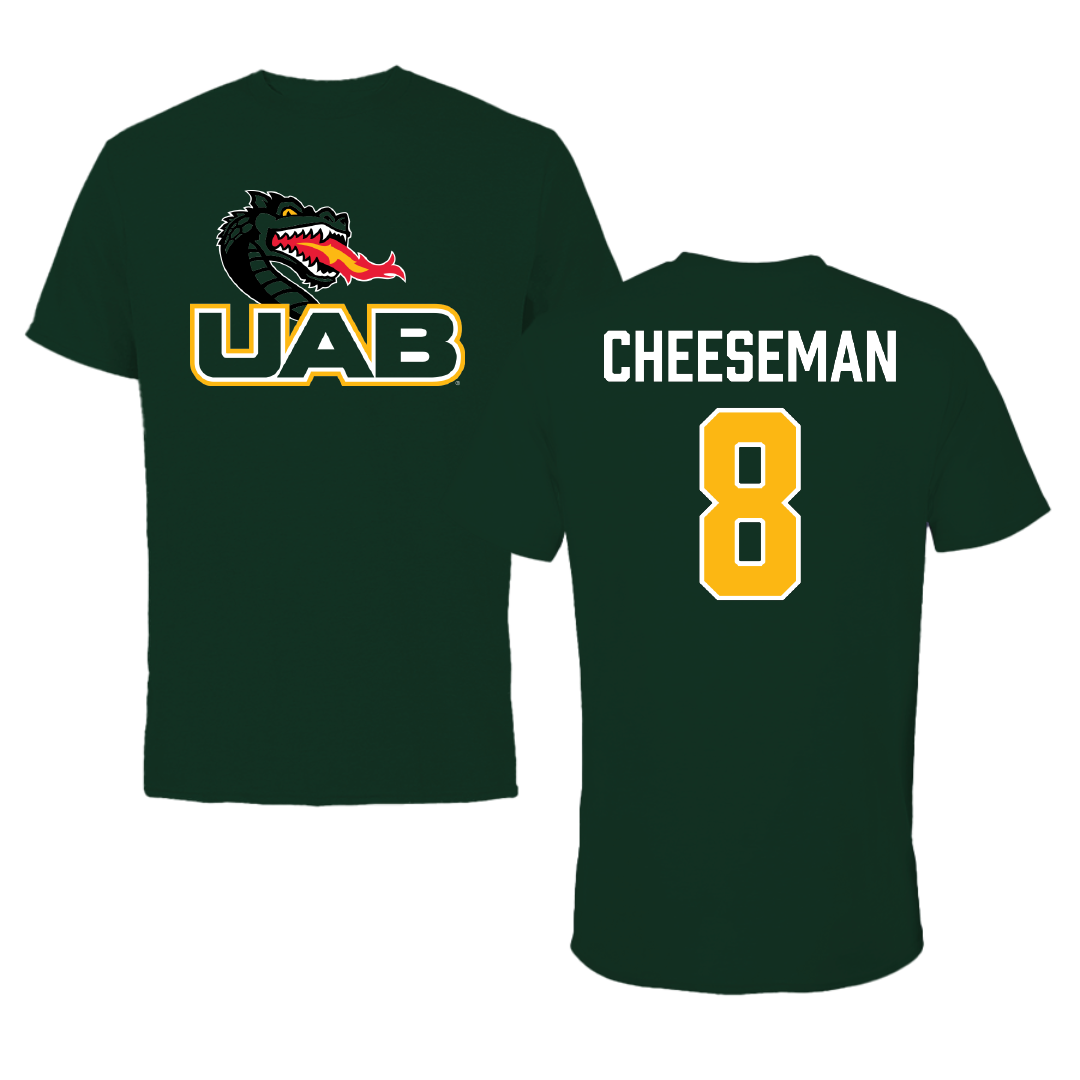 University of Alabama at Birmingham Baseball Forest Green Performance Tee - #8 Alex Cheeseman