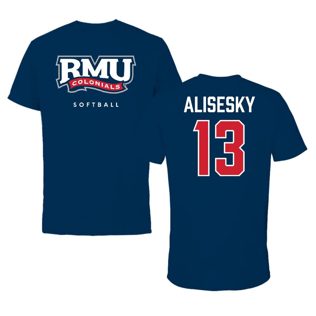 Robert Morris University Softball Navy Tee - #13 Morgan Alisesky