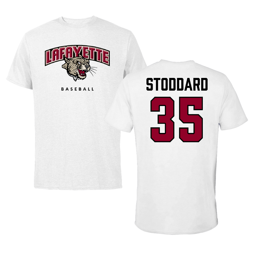 Lafayette College Baseball White Tee - #35 Ryan Stoddard
