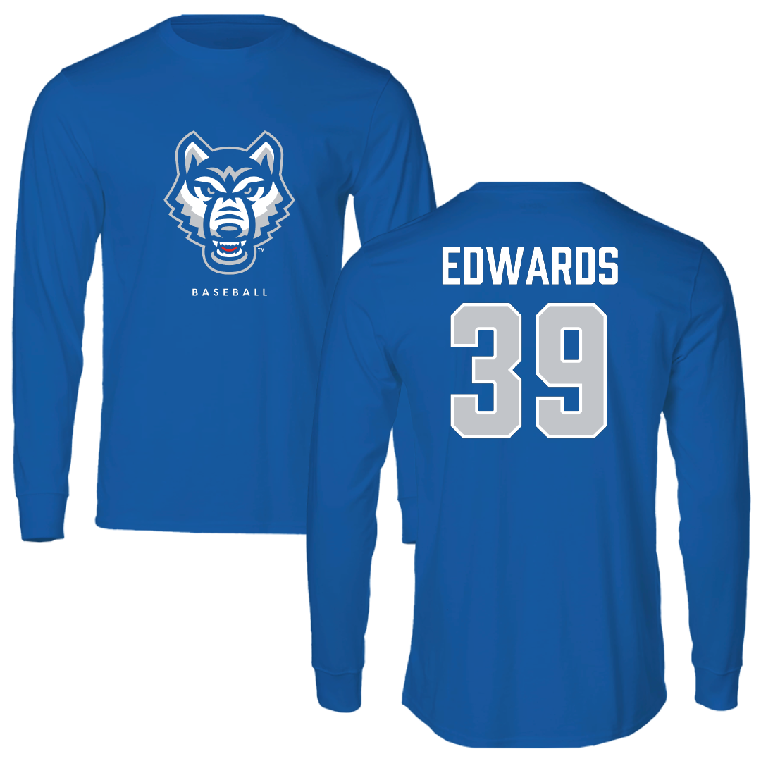 University of West Georgia Baseball Blue Performance Long Sleeve - #39 Grant Edwards