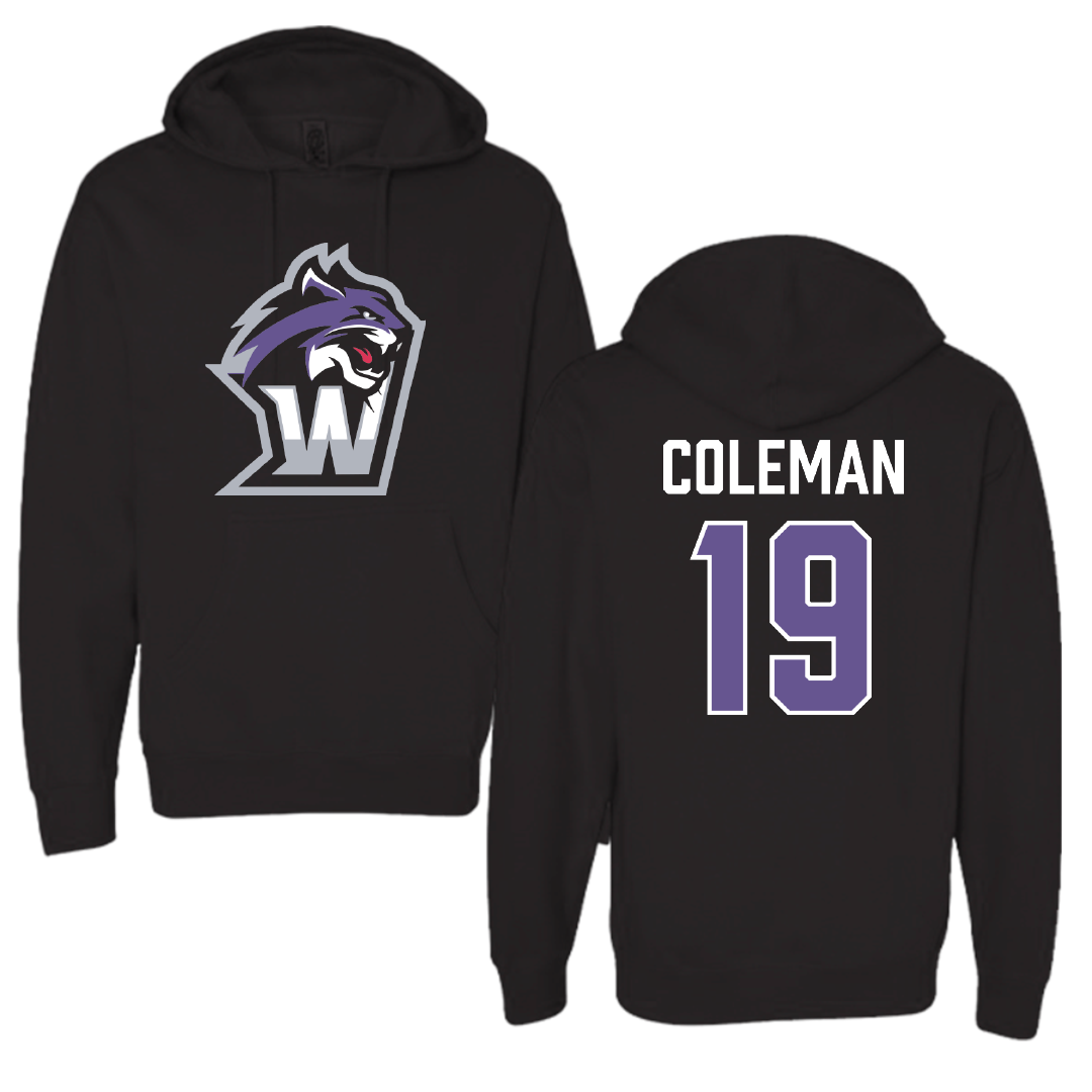 Wiley University Softball Black Hoodie - #19 Adriauna Coleman