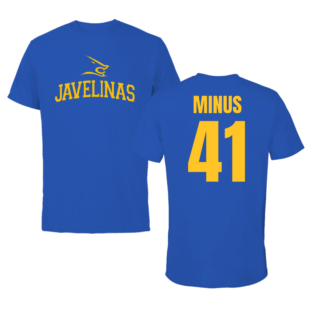 Texas A&M University-Kingsville Baseball Blue Tee - #41 Cade Minus