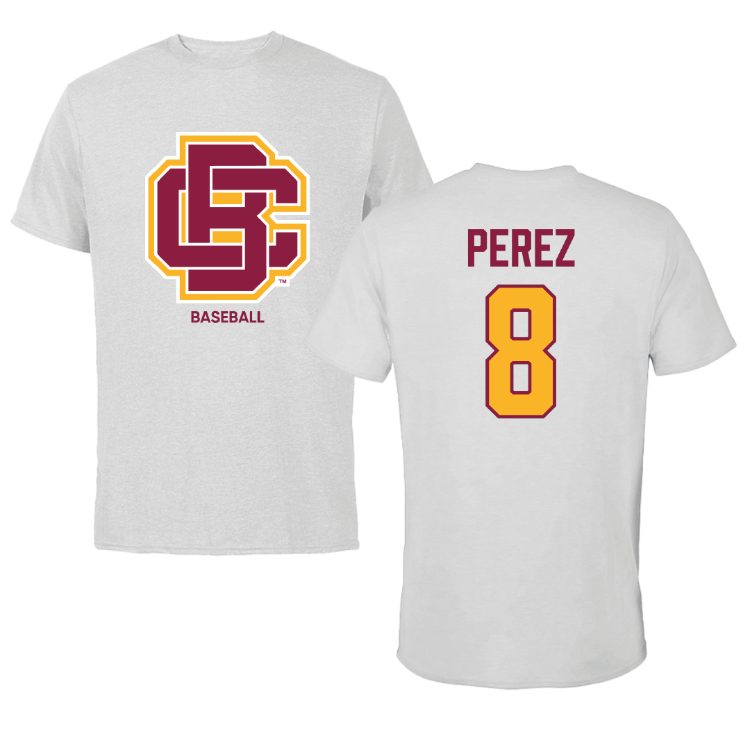 Bethune-Cookman University Baseball Light Gray Performance Tee - #8 Frank Perez