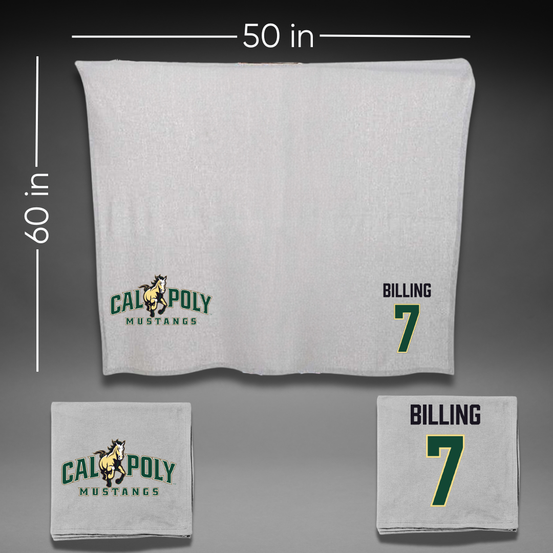 Cal Poly Basketball (W) Gray Blanket - #7 Jordan Billing