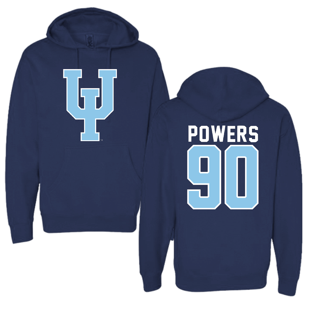 Upper Iowa University Football Navy Hoodie - #90 Braden Powers