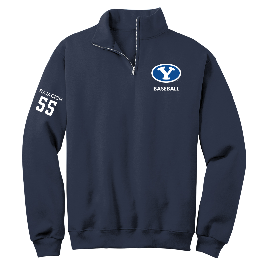 Brigham Young University Baseball Navy Quarter-Zip - #55 Seth Rajacich