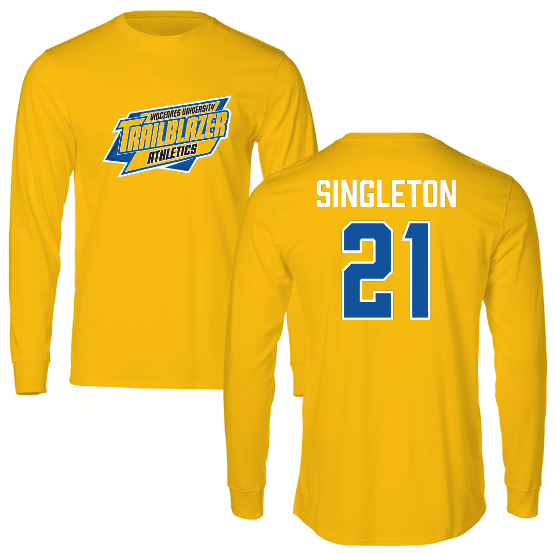 Vincennes University Baseball Gold Long Sleeve - #21 Tyler Singleton