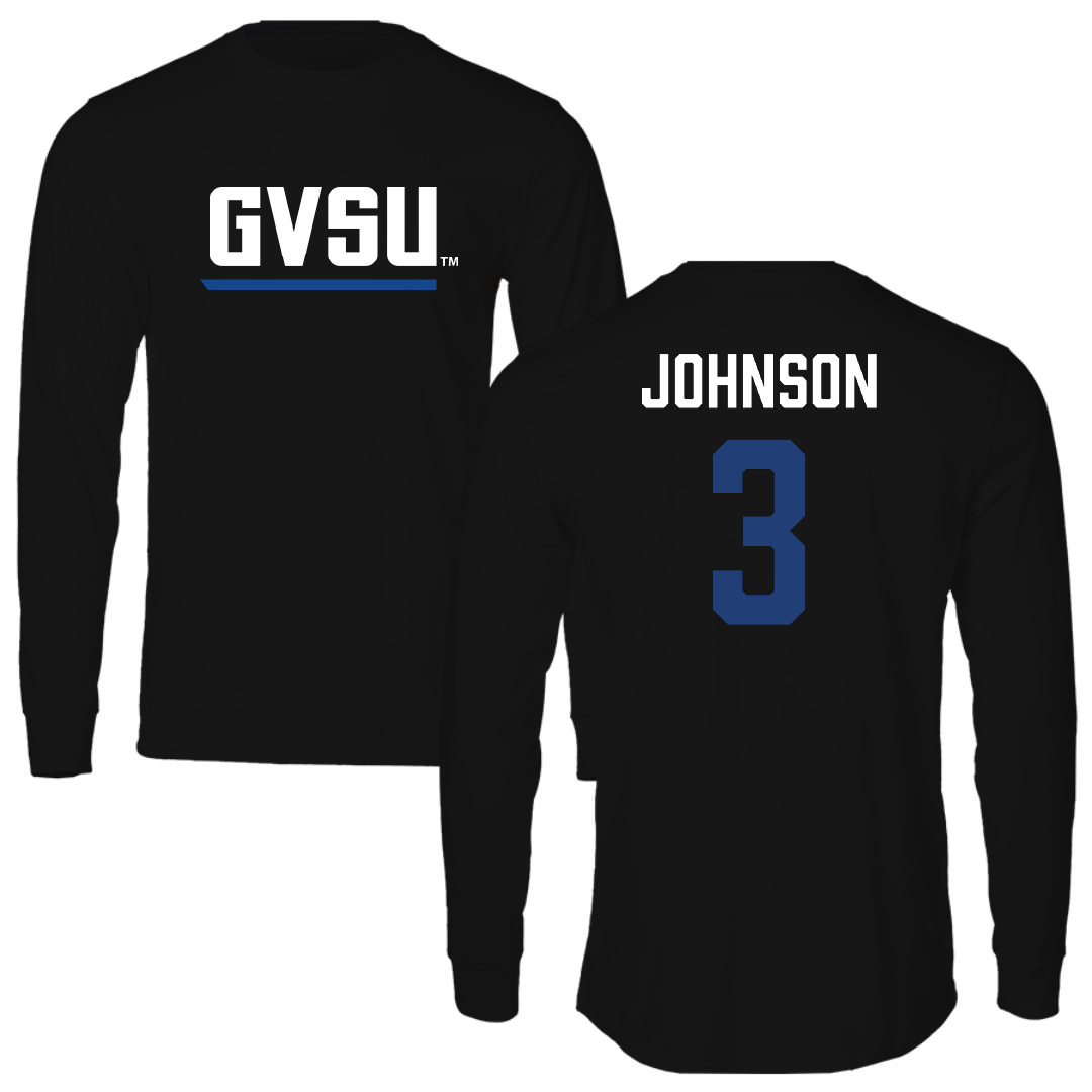 Grand Valley State University Football Black Performance Long Sleeve - #3 Donovan Johnson