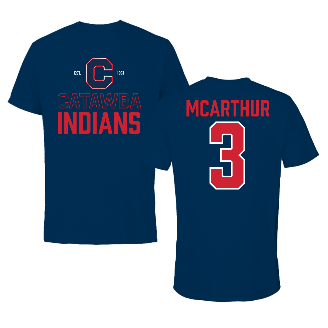 Catawba College Football Navy General Tee - #3 Amari McArthur
