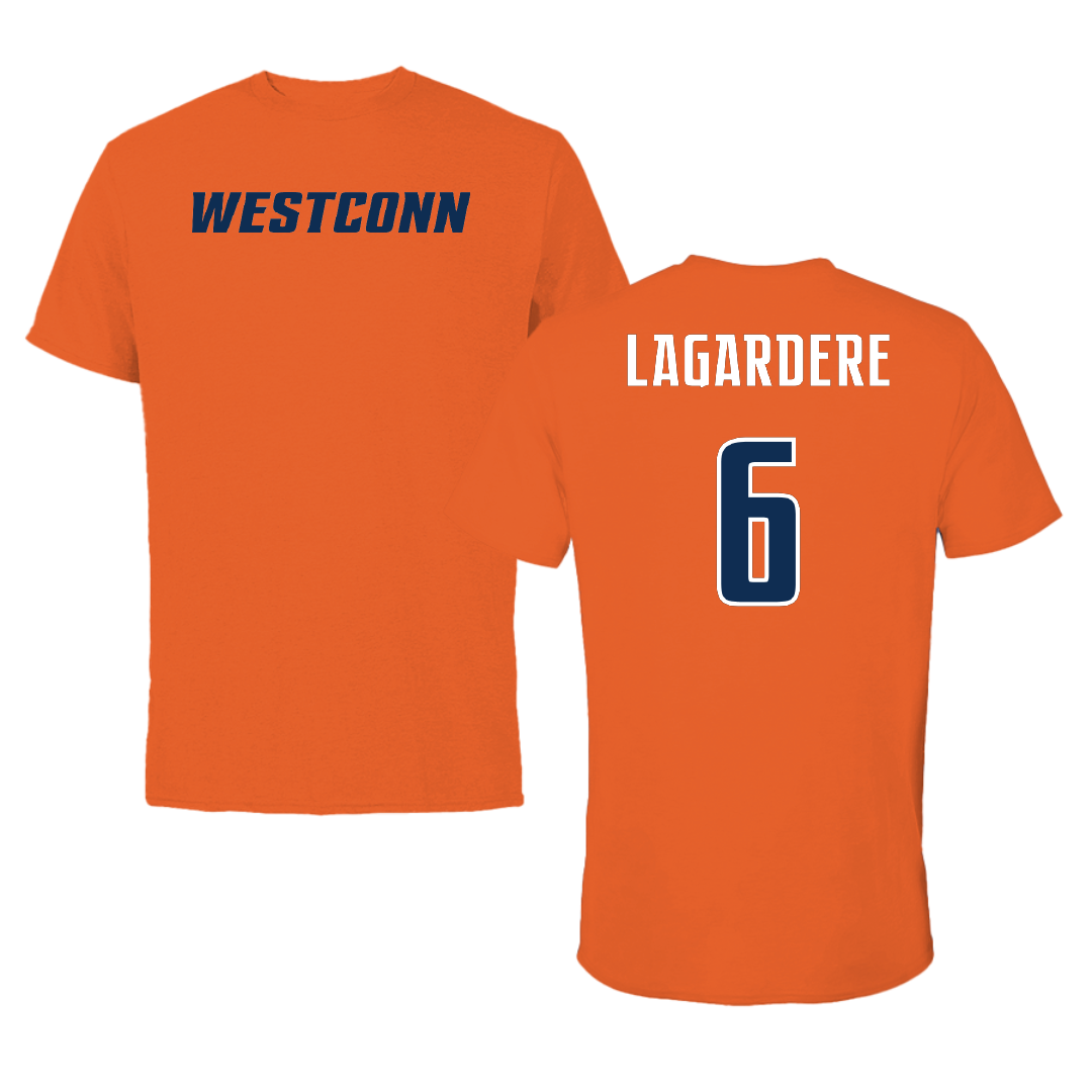 Western Connecticut State University Football Orange Performance Tee - #6 Serge Lagardere