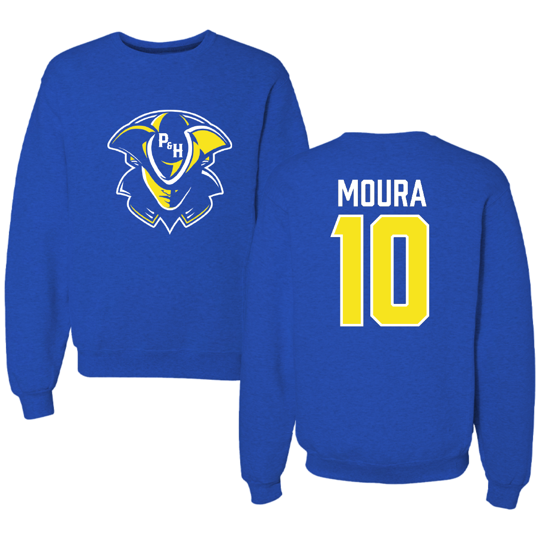 Patrick & Henry Community College Soccer Blue Crewneck - #10 Luis Moura
