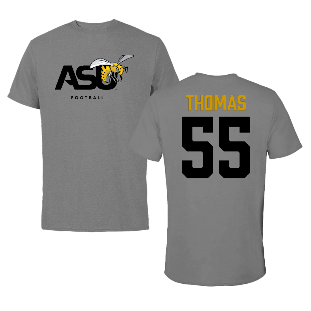 Alabama State University Football Dark Gray Tee - #55 Dezmon Thomas