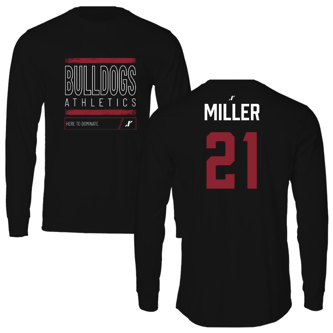 Dean College Volleyball Black Dominate Performance Long Sleeve - #21 Lillian Miller