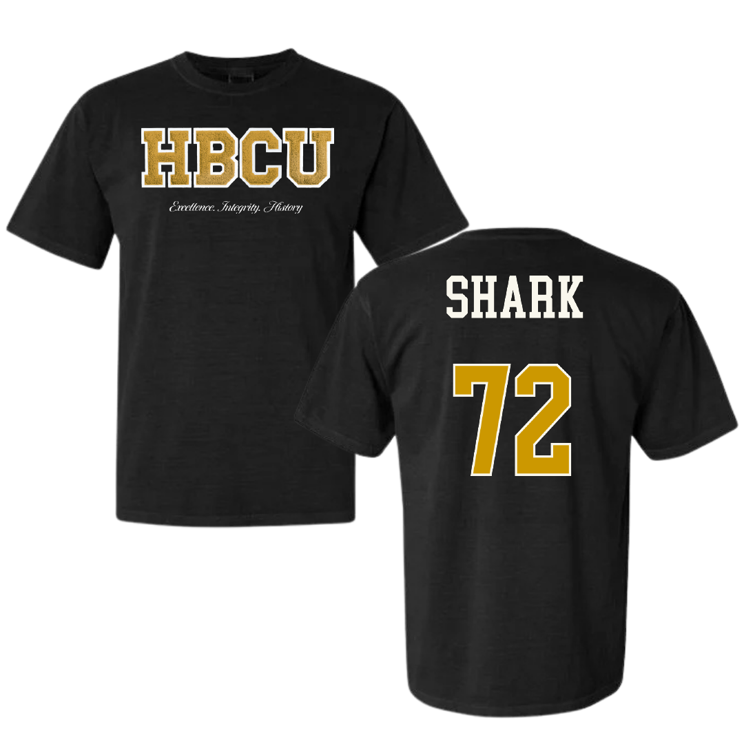 Alabama State University Football Black HBCU Varsity Comfort Colors Tee - #72 Ian Shark