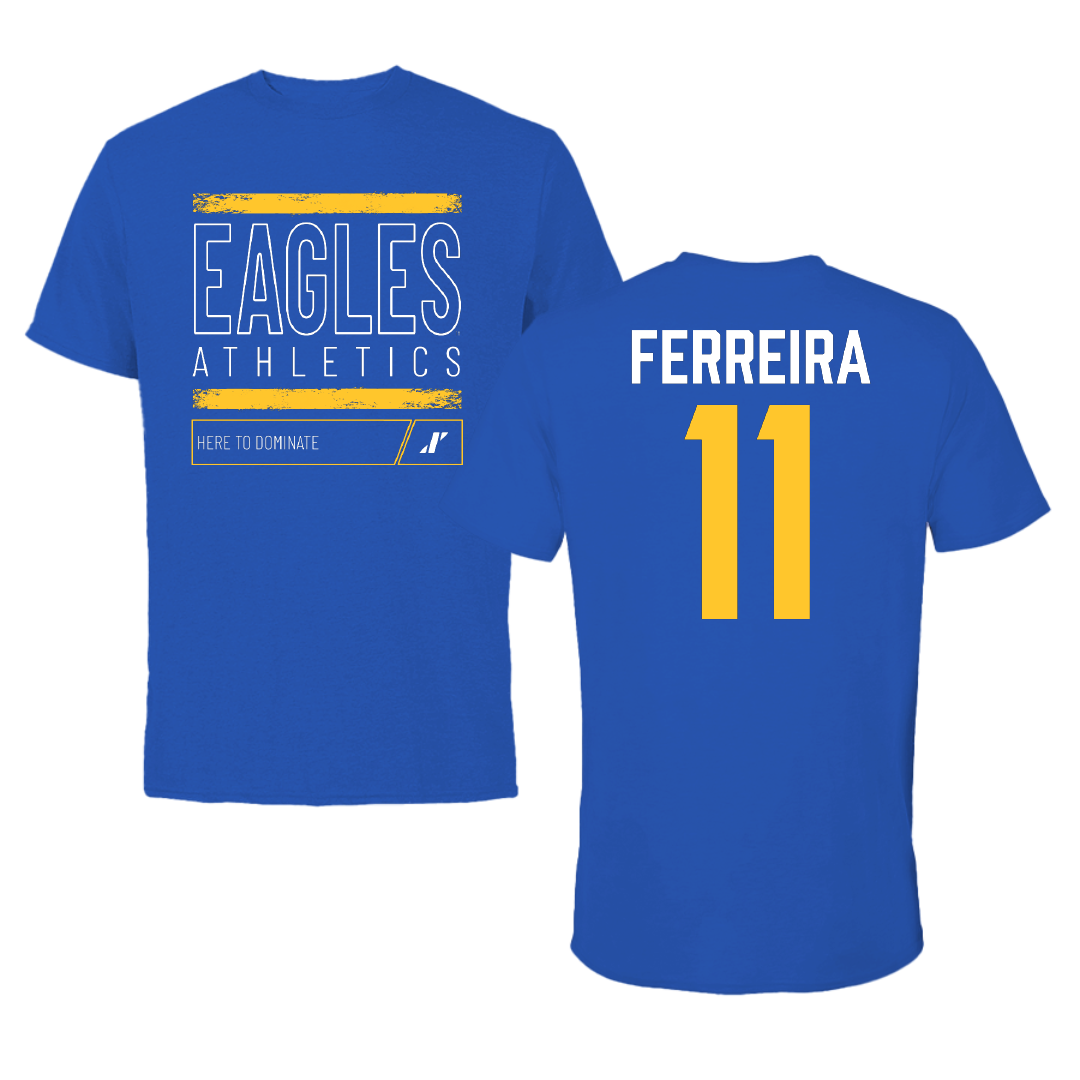 Williams Baptist University Soccer Blue Dominate Tee - #11 Arthur Ferreira