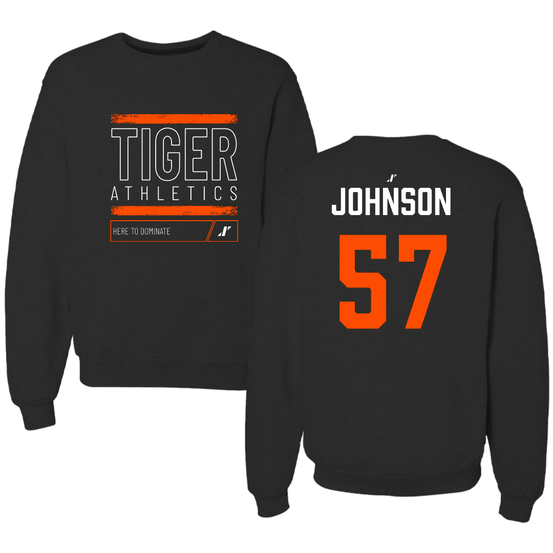 East Central University Football Black Dominate Crewneck - #57 Jashaud Johnson