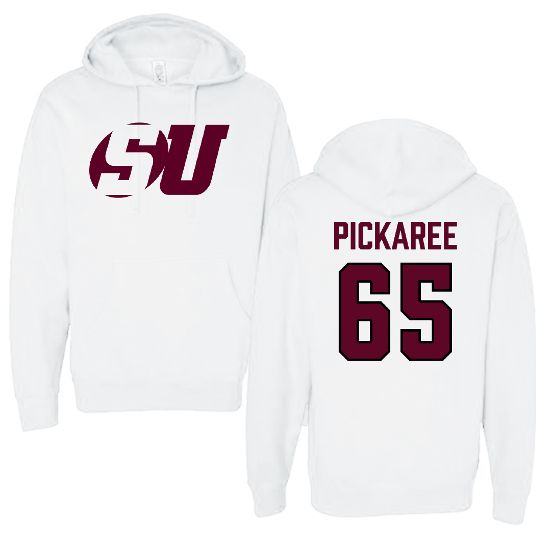 Schreiner University Baseball White Hoodie - #65 Jaedyn Pickaree