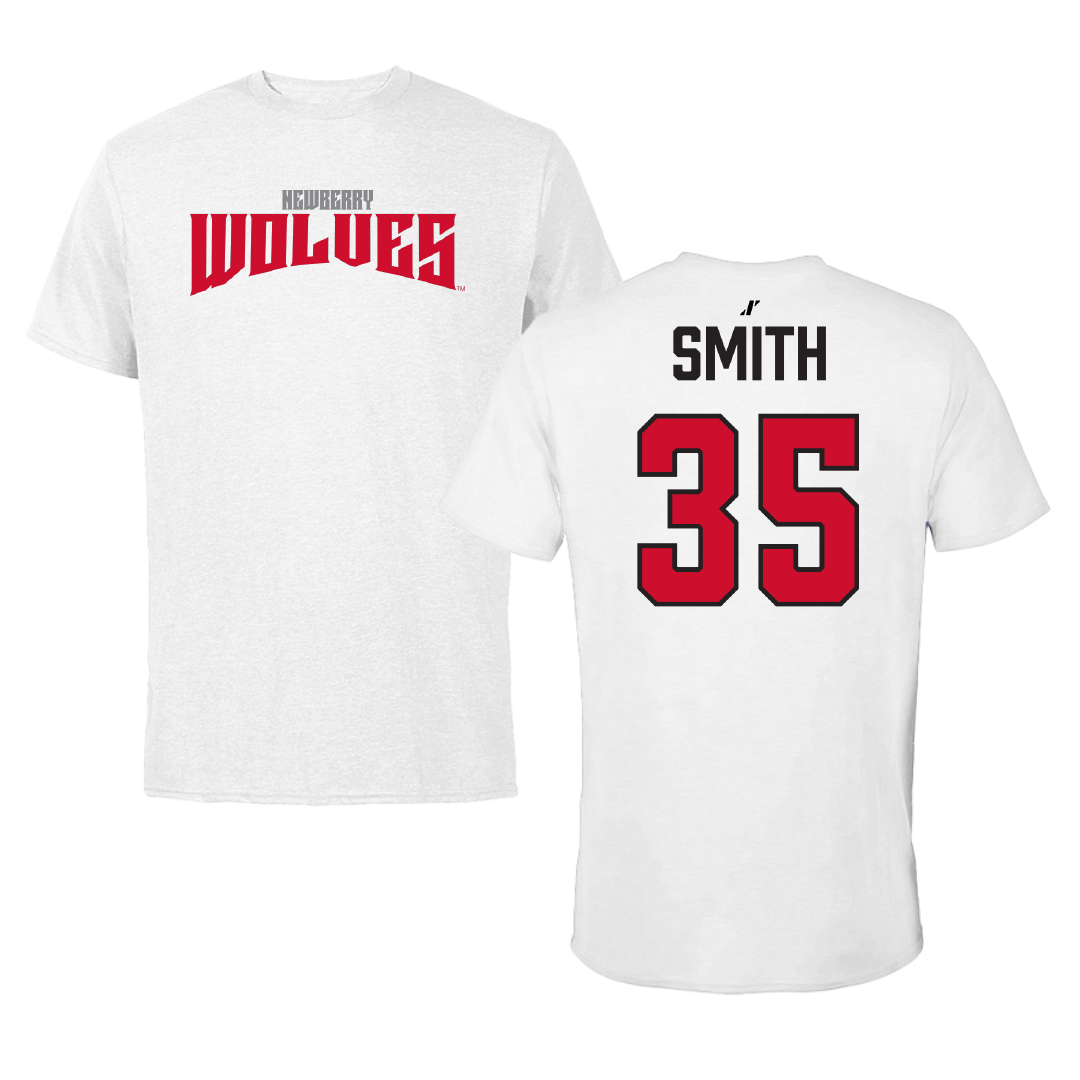 Newberry College Football White Classic Tee - #35 Charles Smith