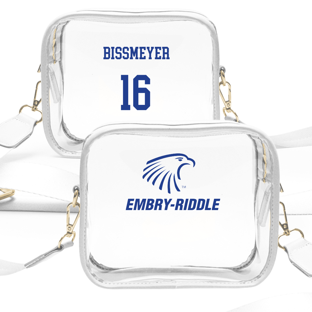 Embry-Riddle Aeronautical University Lacrosse (M) White Clear Stadium Bag - #16 Noah Bissmeyer