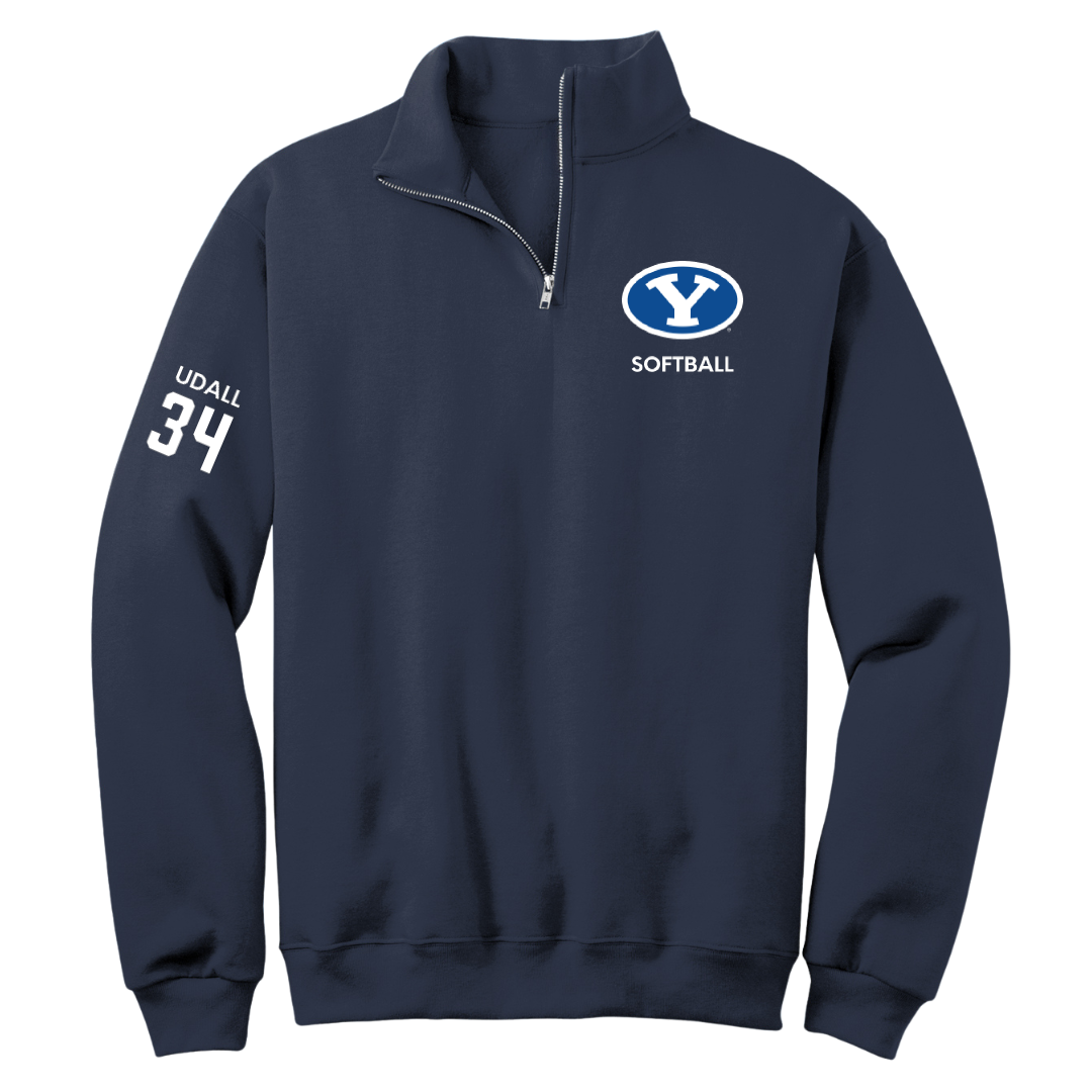 Brigham Young University Softball Navy Quarter-Zip - #34 Madison Udall