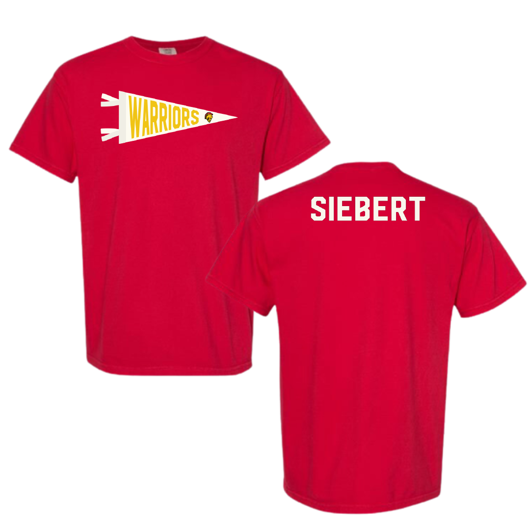 Stanislaus State TF and XC Red Pennant Comfort Colors Tee - Blayne Siebert