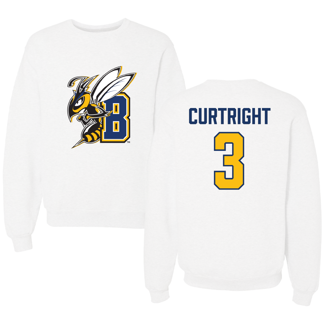Montana State University Billings Soccer White Crewneck - #3 Ava Curtright